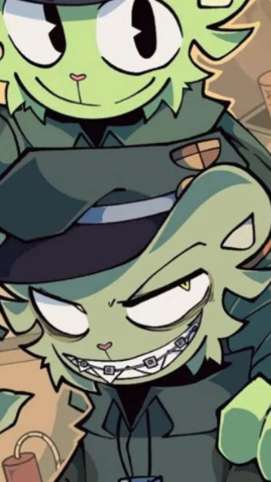 ai character: Flippy and fliqpy background