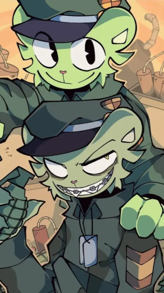 ai character: Flippy and fliqpy background