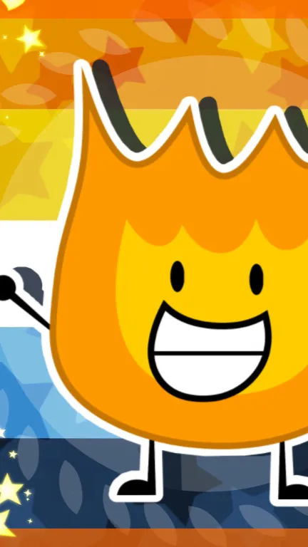 ai character: Firey and leafy background