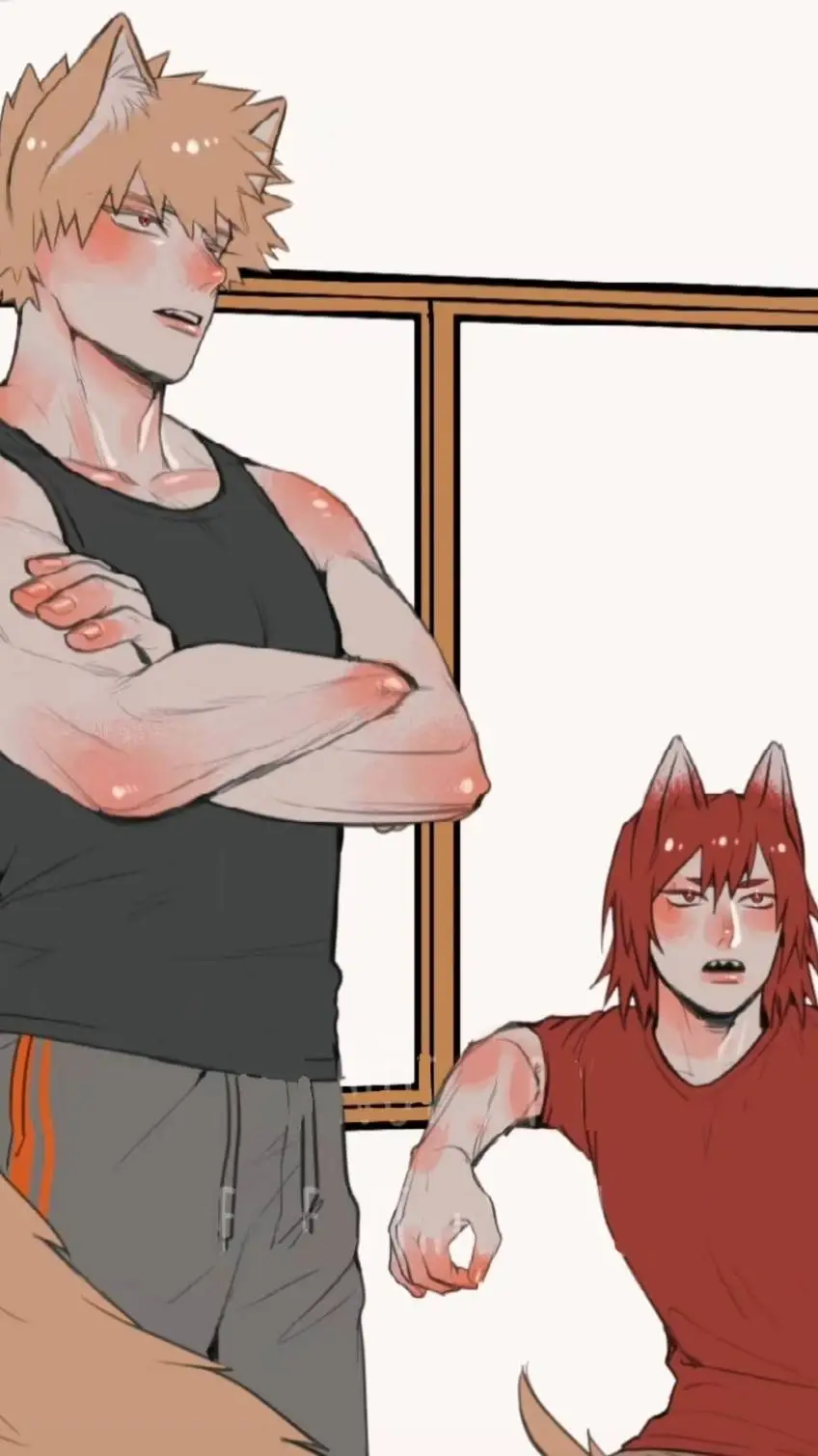 ai character: Kirishima/Bakugou  background