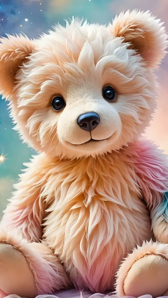 ai character: teddy bear  background