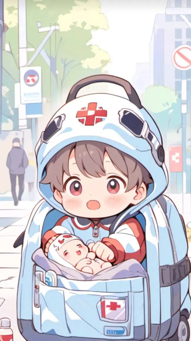 ai character: Aid kit babies  background