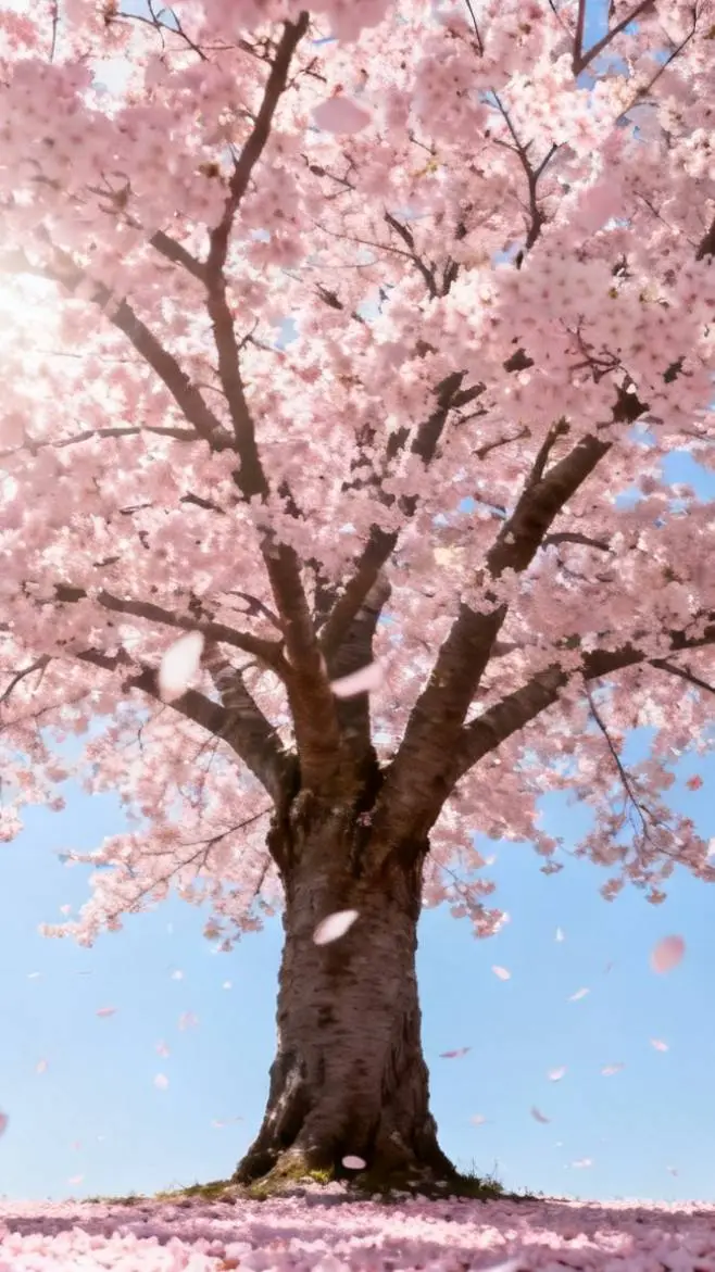 ai character: Sakura tree background