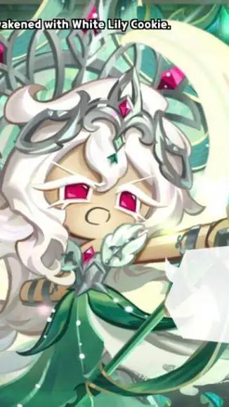 ai character: White Lily Cookie background