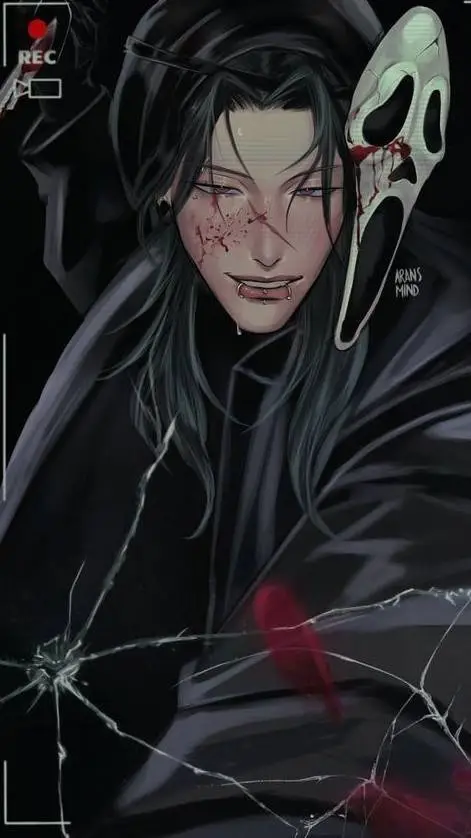 ai character: Ghostface suguru background