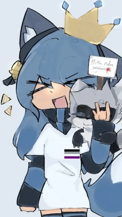 ai character: Bella the wolf 🐺 background