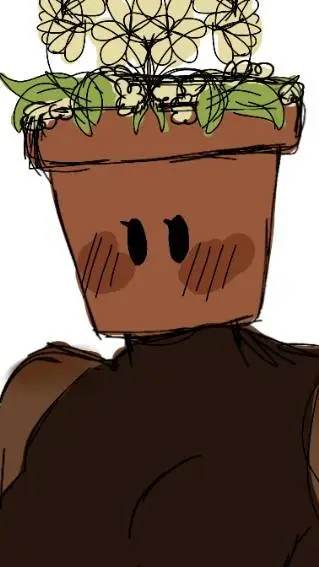 ai character: Flower pot background