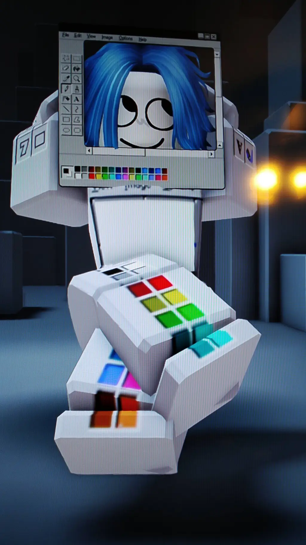 ai character: Neon background