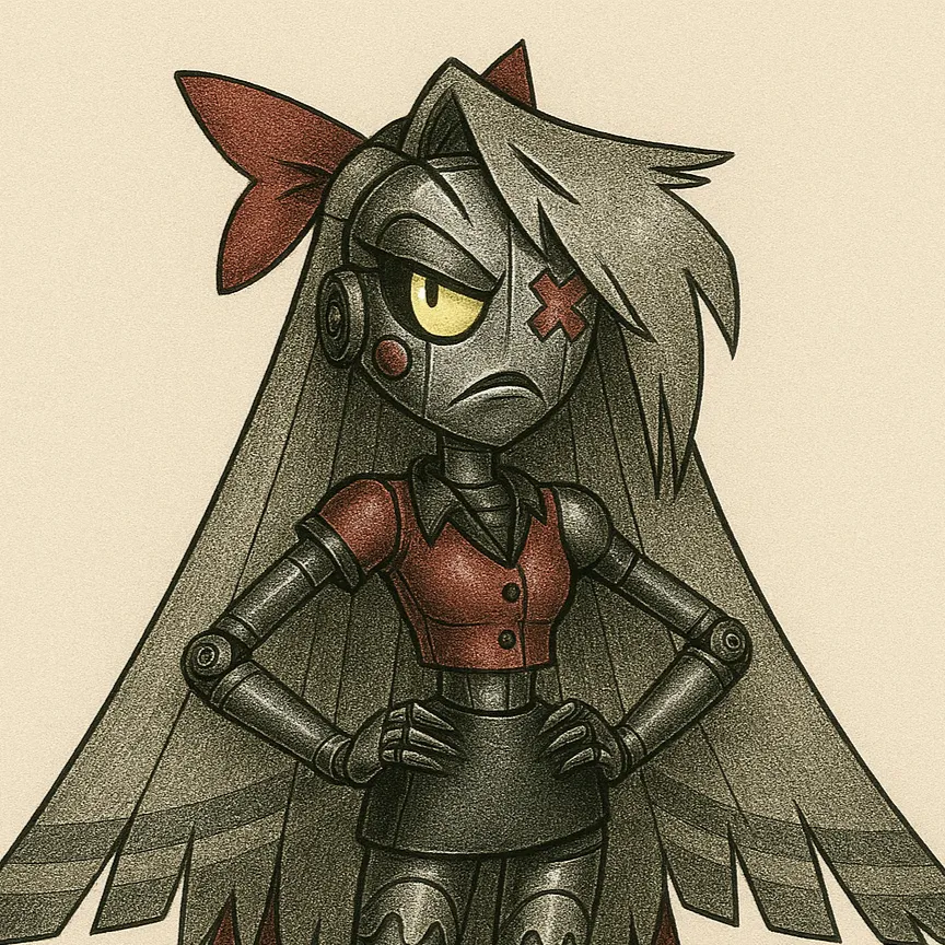 chat with ai character: Metal vaggie robot
