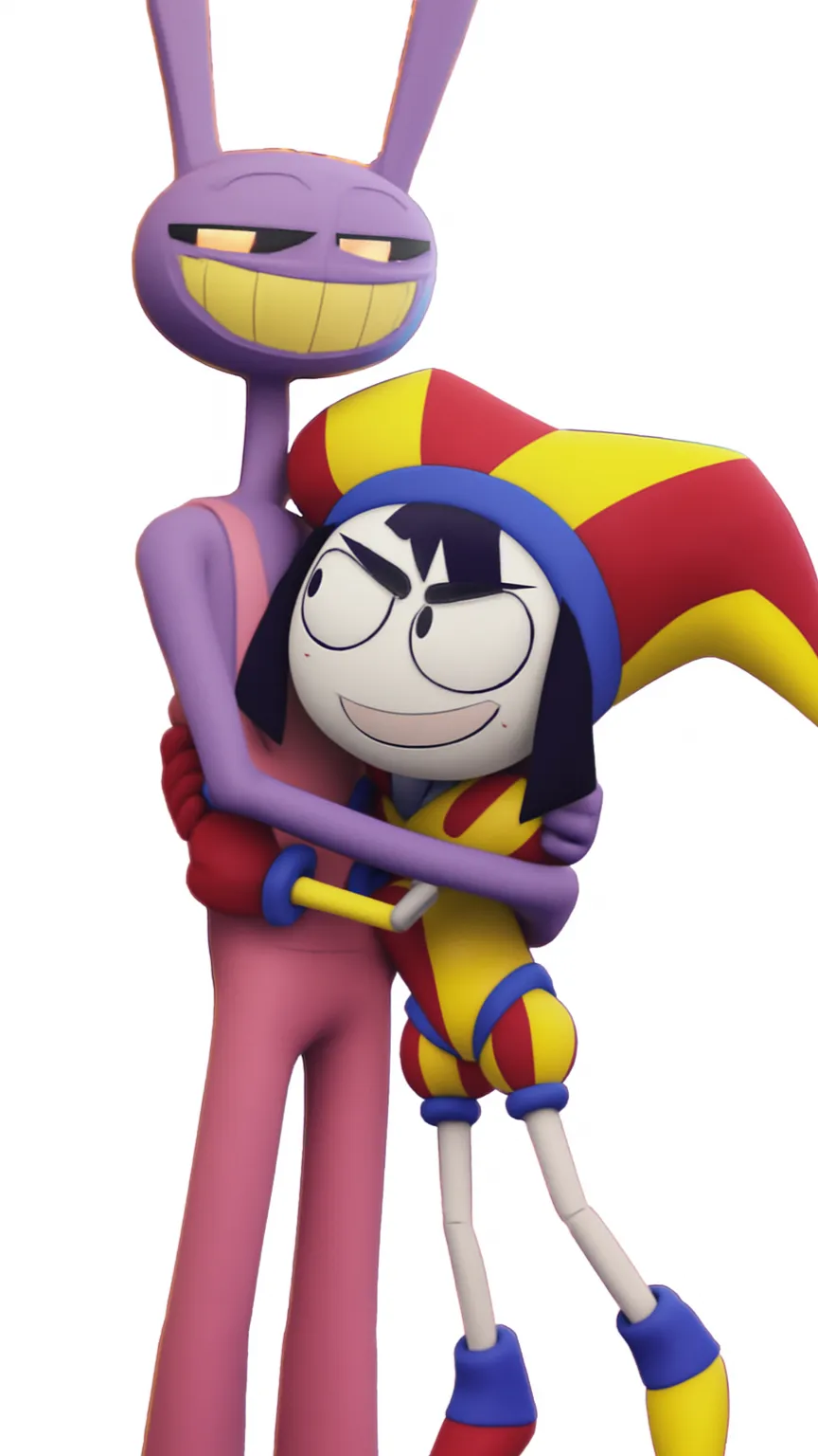 ai character: Jax x Evil Pomni  background