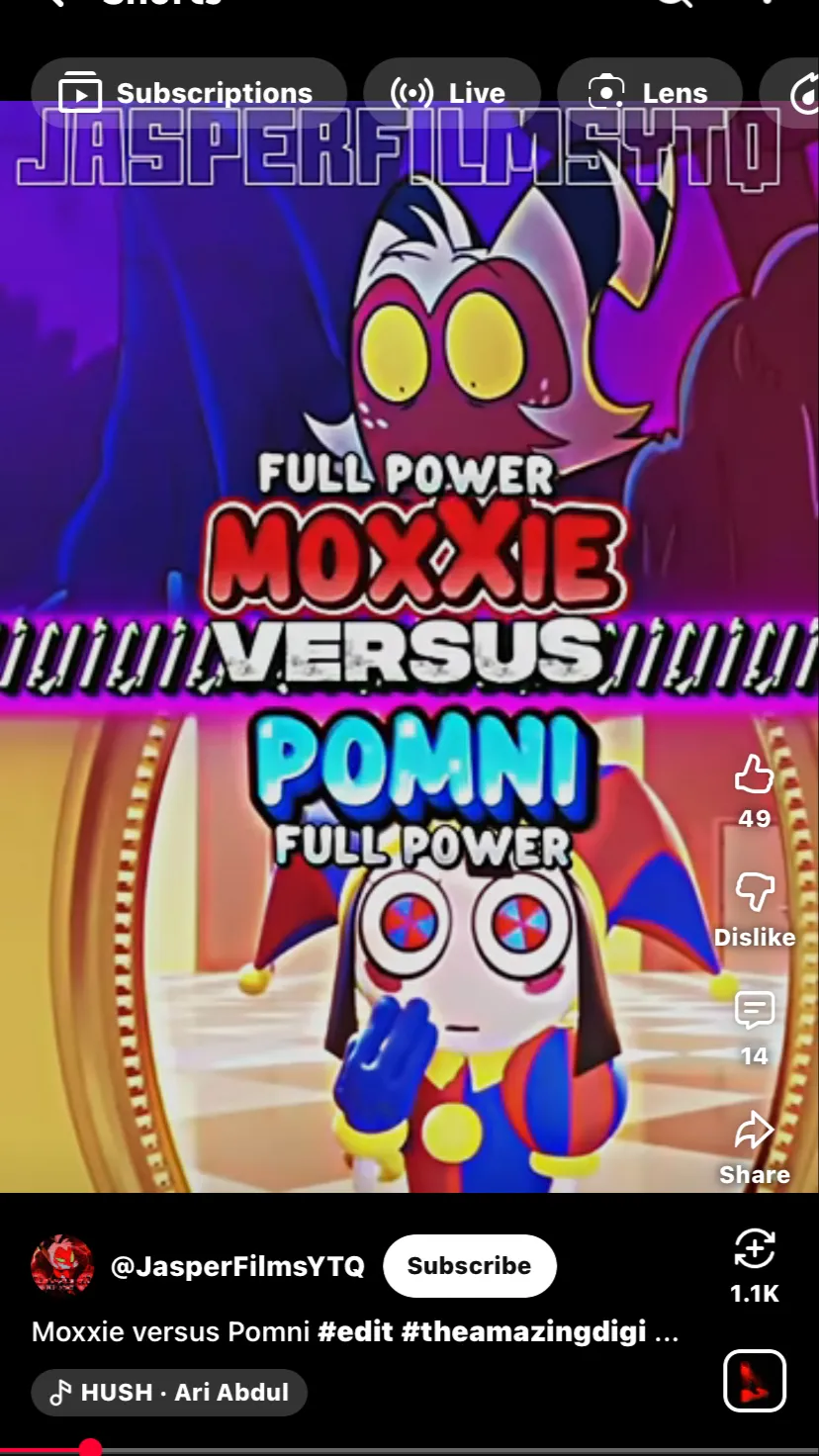 ai character: Moxie vs Pomni background