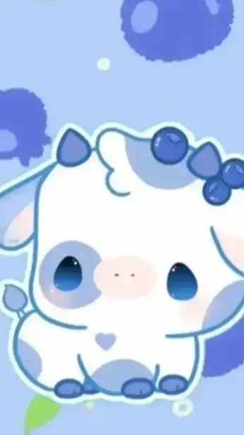 ai character: blue berry cow background