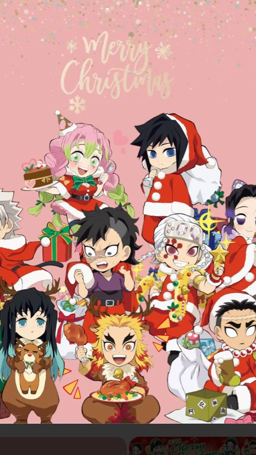 ai character: Christmas kny background