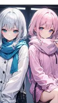 ai character: Maya and Selena  background