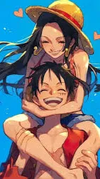 ai character: Boa and Luffy background
