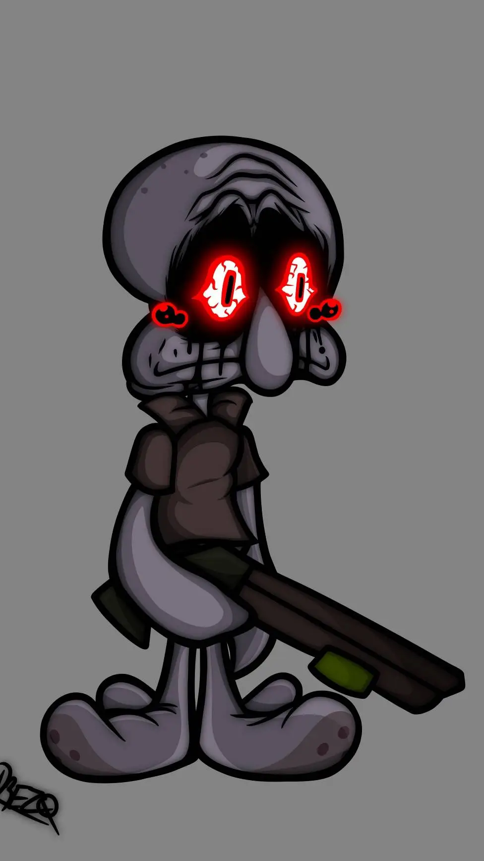 ai character: red mist squidward background