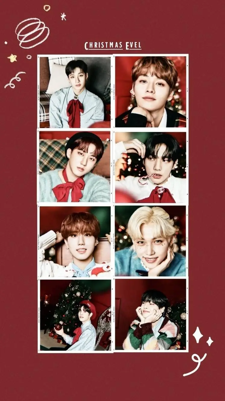 ai character: Straykids (Xmas) background