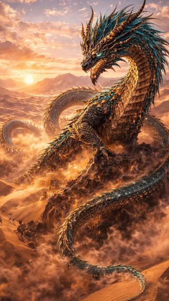 ai character: emerald dragon  background