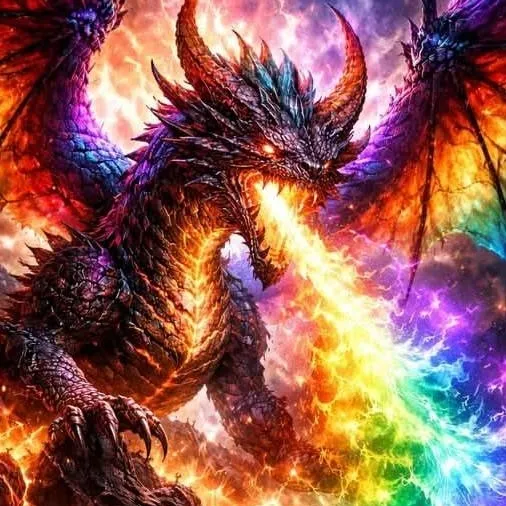 chat with ai character: Rainbow fire