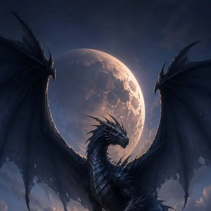 chat with ai character: Black moon dragon 