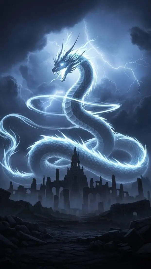ai character: Ghost dragon  background