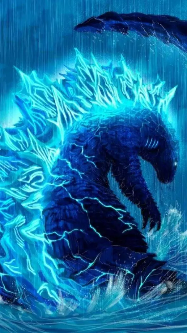 ai character: Godzilla  background