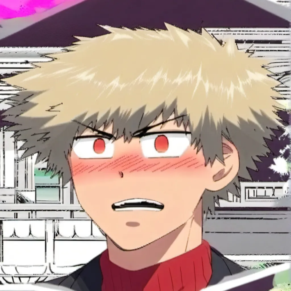 chat with ai character: bakugo blushing