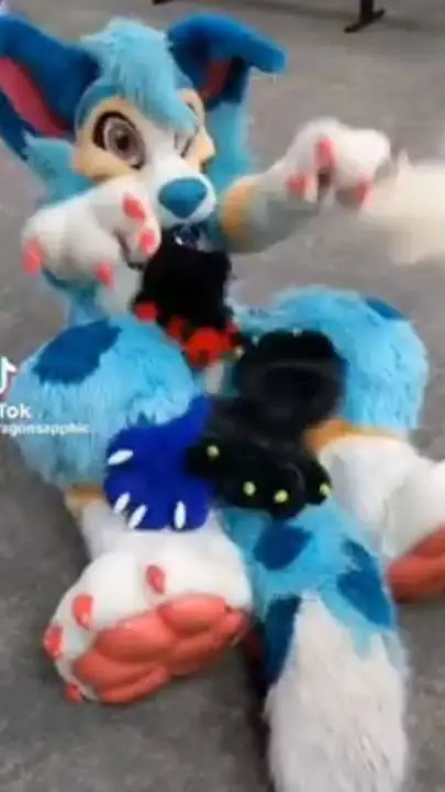 ai character: blue furry background