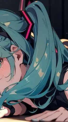 ai character: blue hair girl background