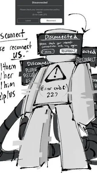 ai character: Disconnected error background