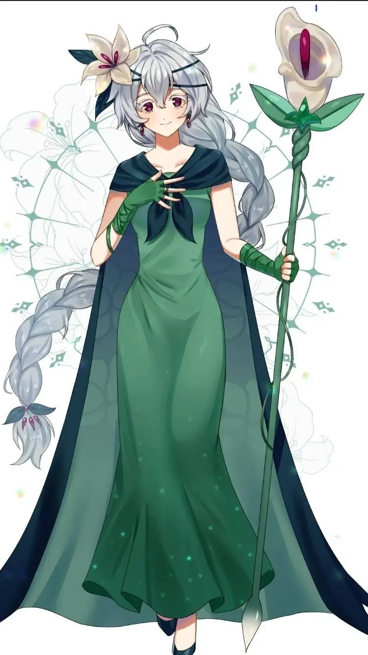 ai character: White lily cookie  background