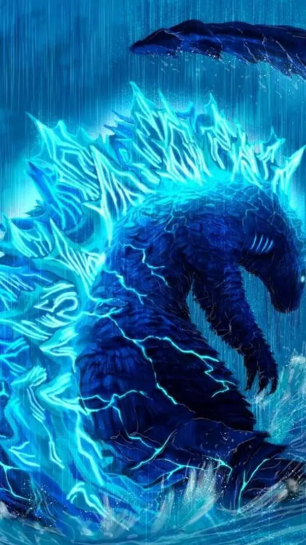 ai character: godzilla  background