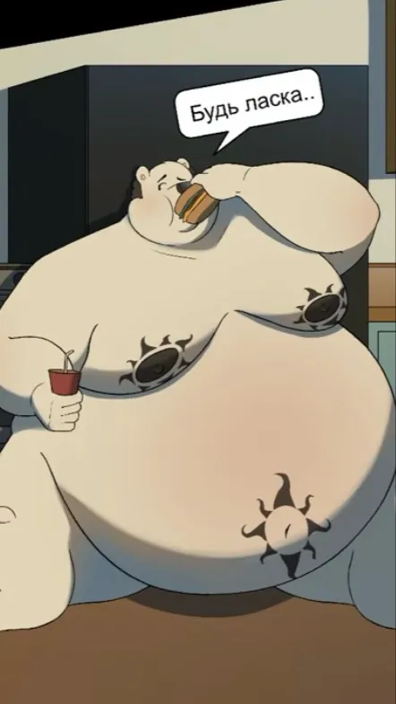 ai character: Fat Russian bf  background