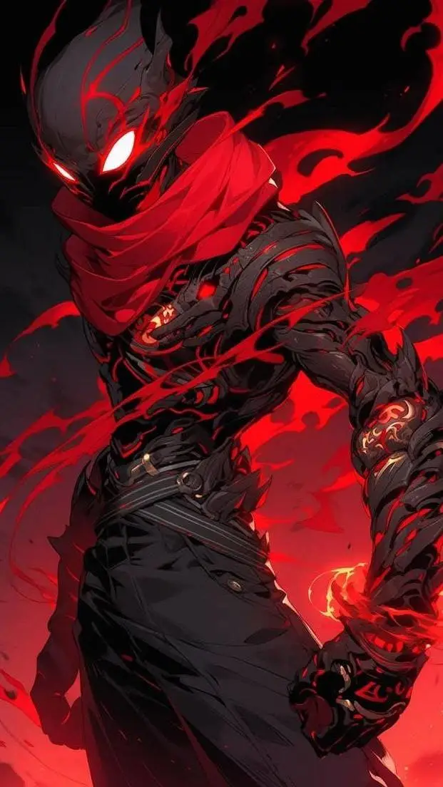 ai character: crimson background