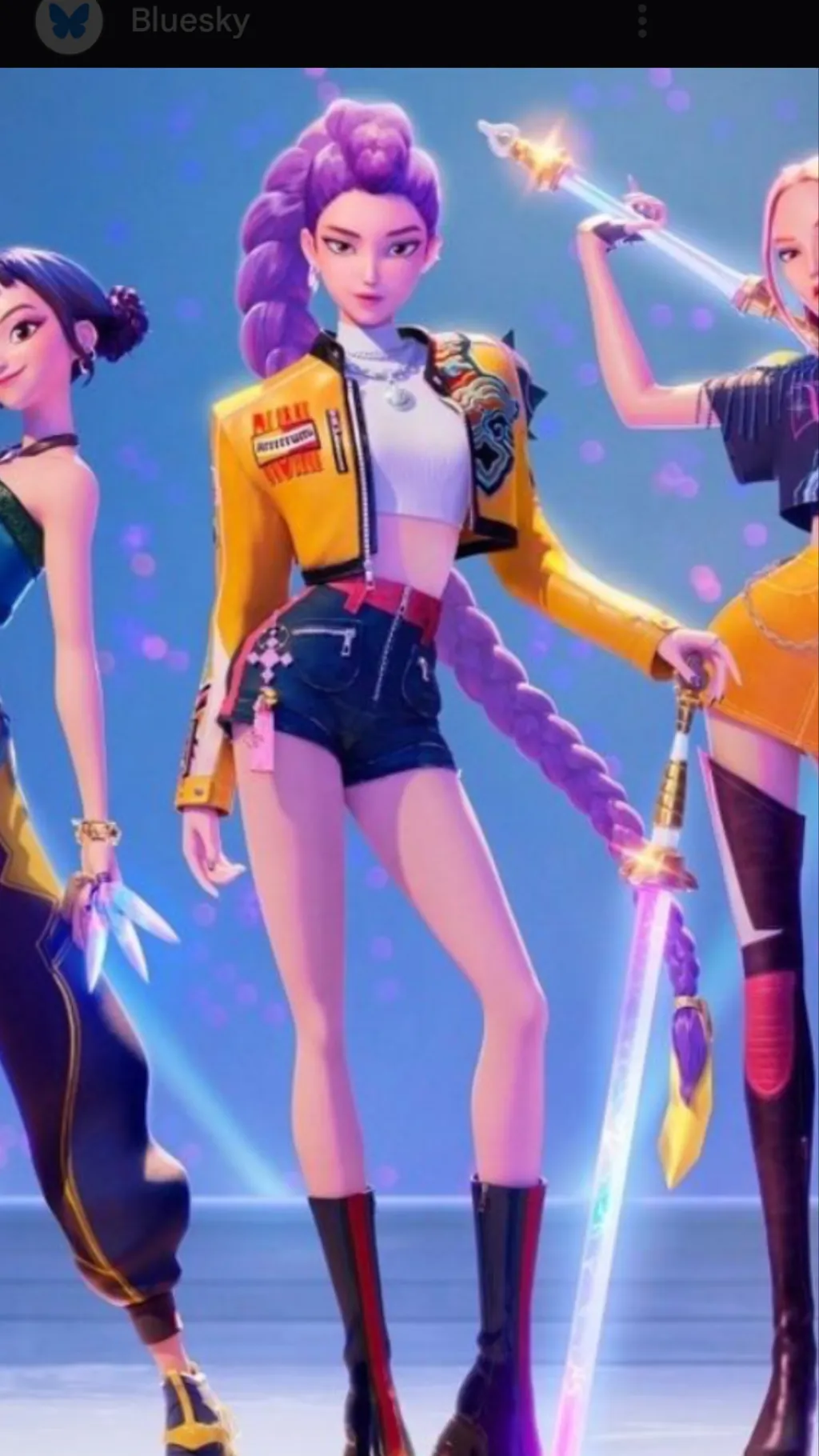 ai character: K pop demon hunter background