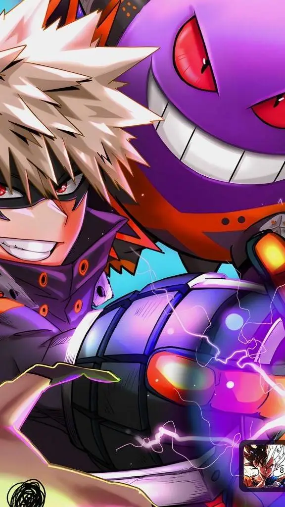 ai character: Bakugo/Pokemon background