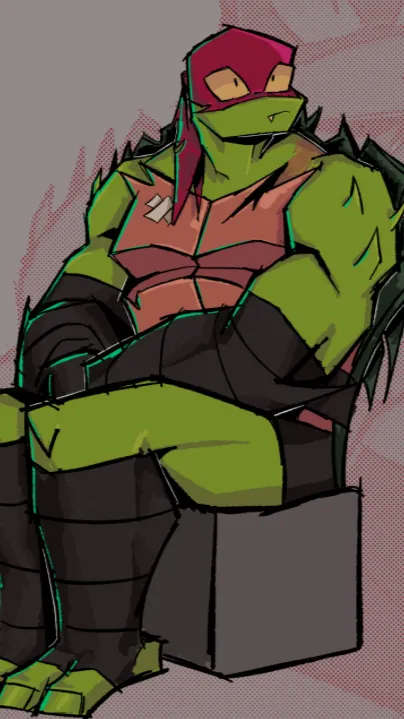 ai character: (Raph rottmnt)  background