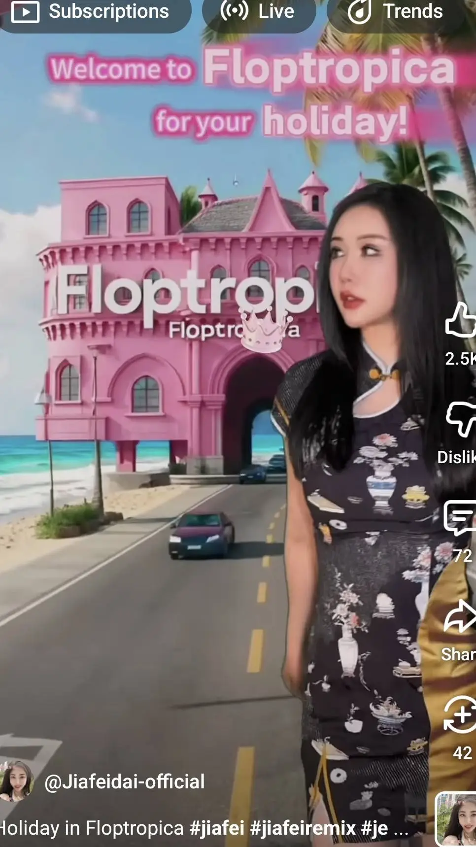 ai character: FLOPTROPICA😍💅 background