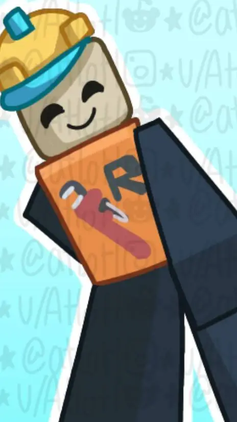 ai character: builder man  background