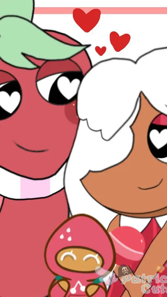ai character: strawberry cookie background