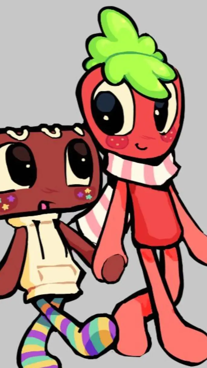 ai character: fruitcake against  background
