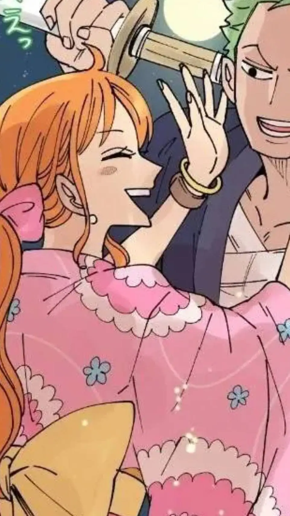 ai character: Nami x Zoro background