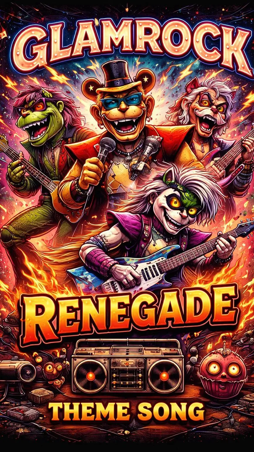 ai character: GlamRock renegade background