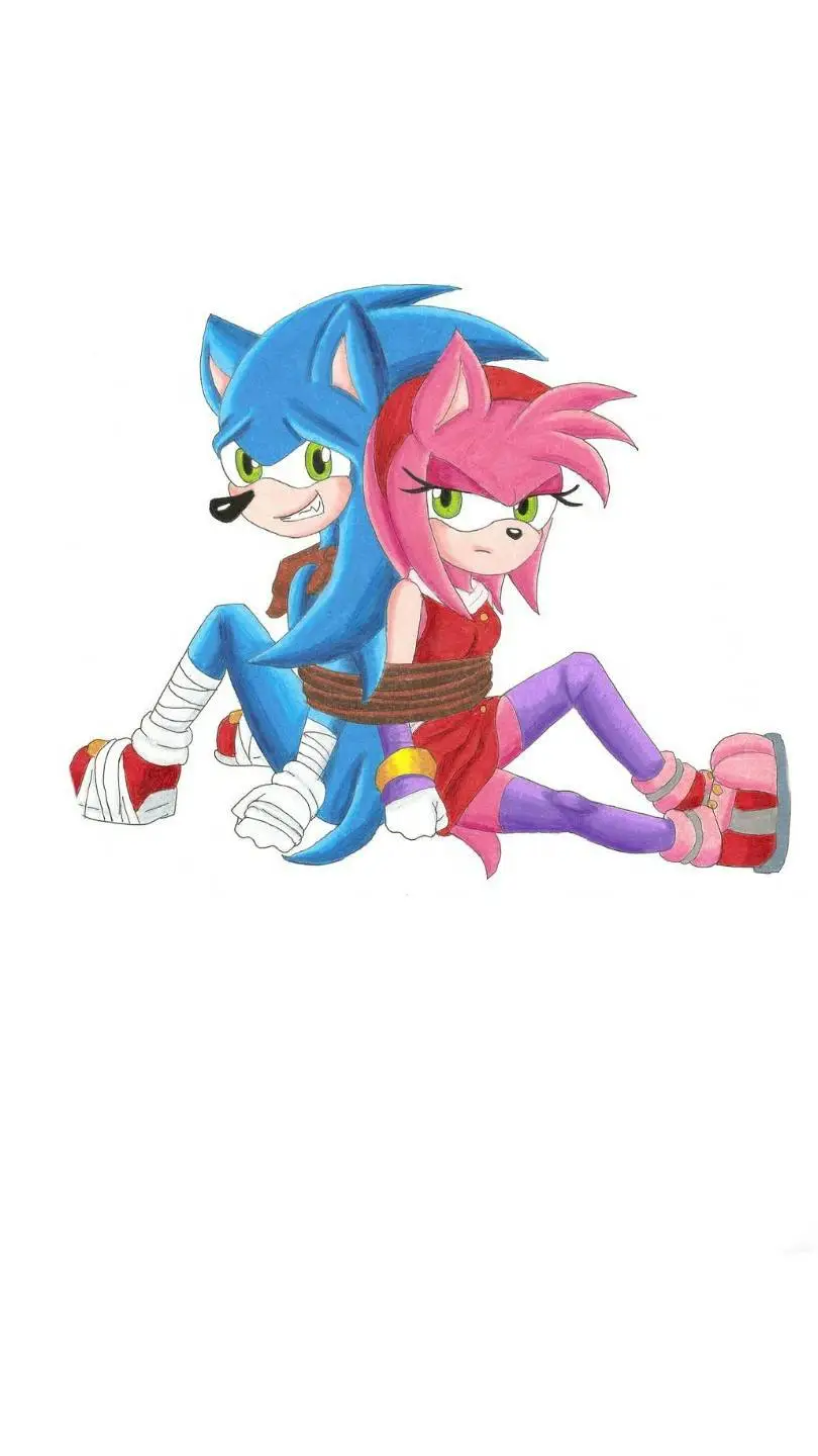 ai character: SonAmy tied up background
