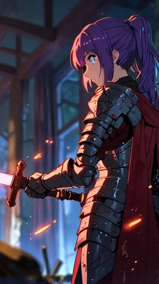 ai character: Mira BlazerVogel background