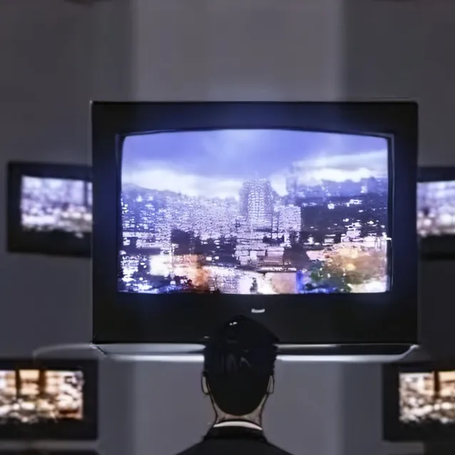 chat with ai character: large tv man