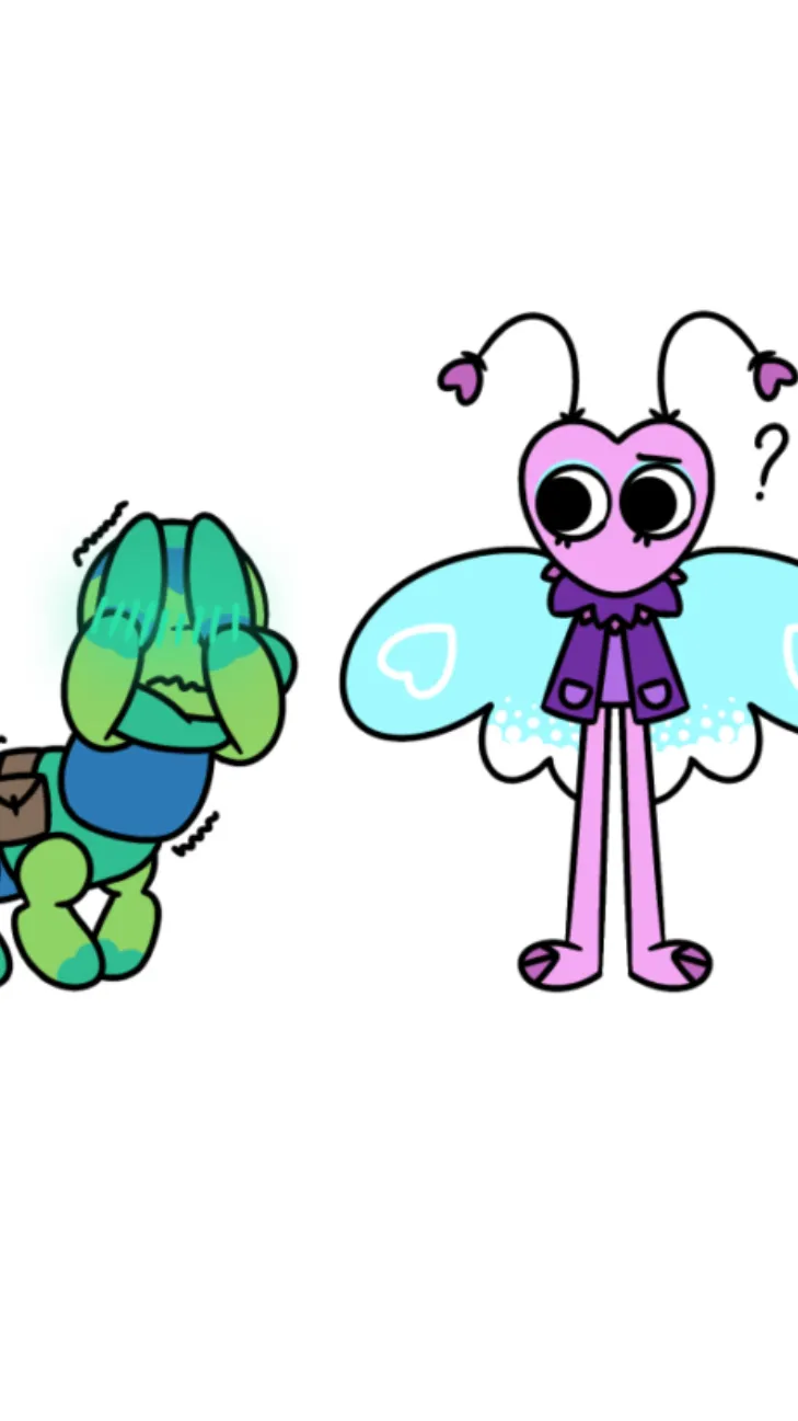 ai character: Squirm x Flutter background