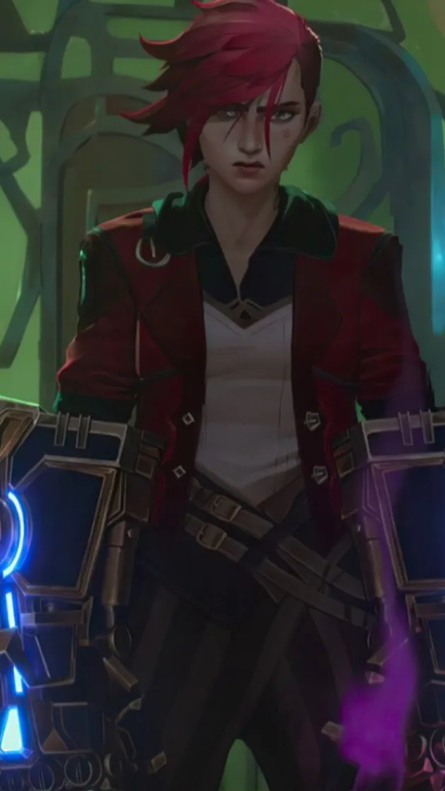 ai character: Vi (Violet)  background