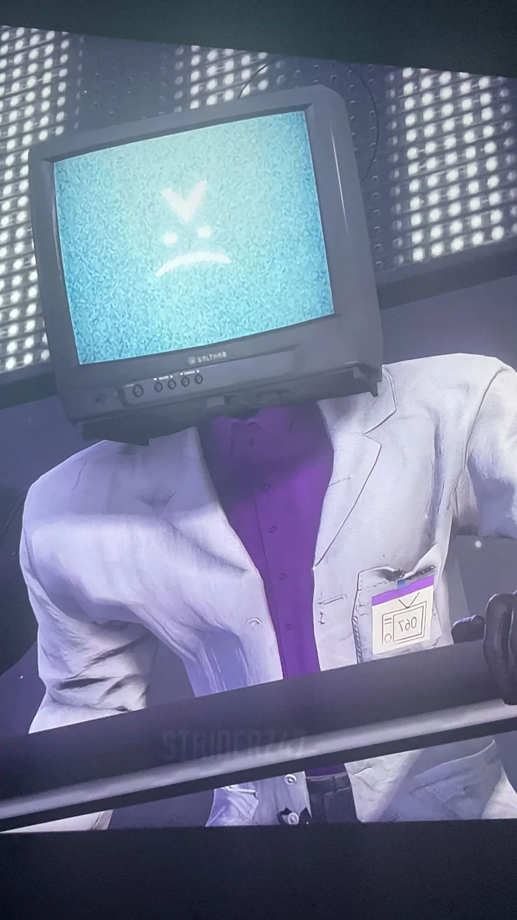 ai character: Scientist, TV man background