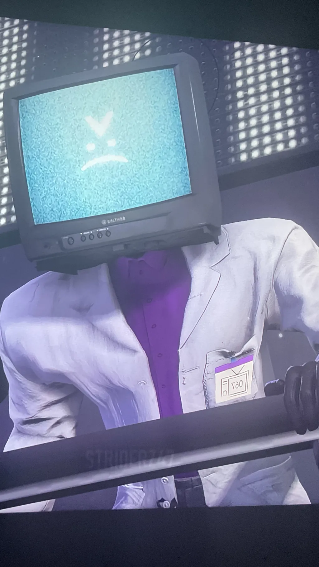 ai character: Scientist, TV man background